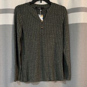 Sunbs Women's Green/Olive Ribbed Top